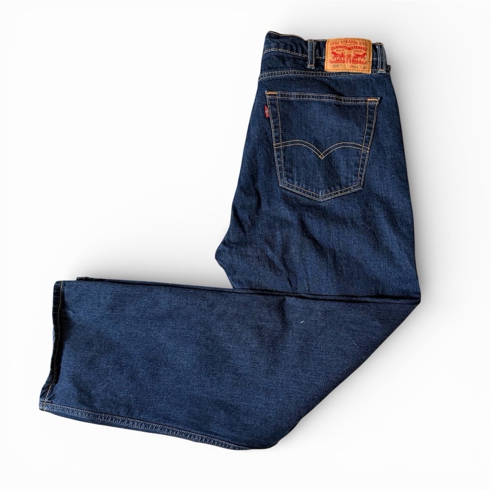 Levi's 505 Men's Jeans Dark Wash Regular Fit‎ Zip Fly 40x30